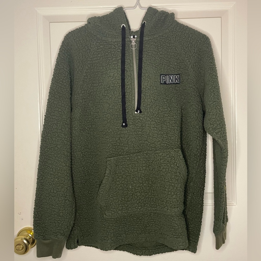 Women’s PINK half zip up with hood